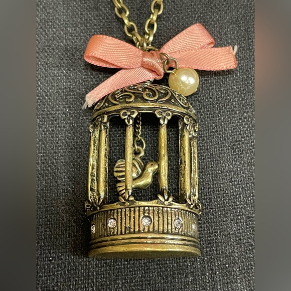 Gold Birdcage Necklace - Picture 2 of 2